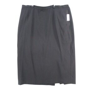 Jones Studio Separates Black Pencil Skirt 24W Plus Size Midi Back Slit NWT